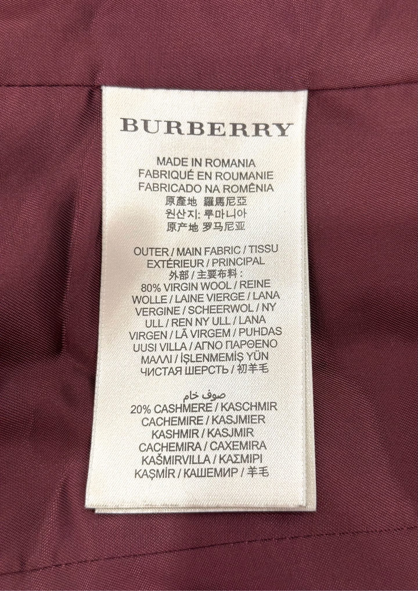 Burberry - Other - Wool - Burgundy - (44)