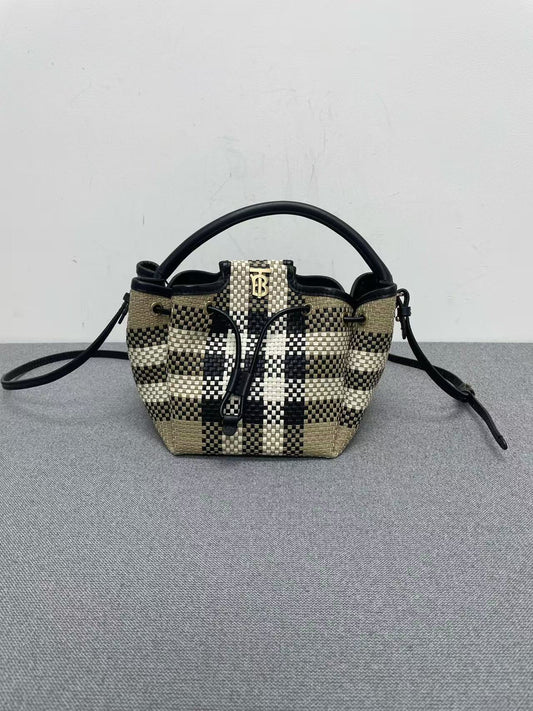 Burberry - Other - Woven synthetic with leather trim - Multicolour with Black and Red accents - (mini)