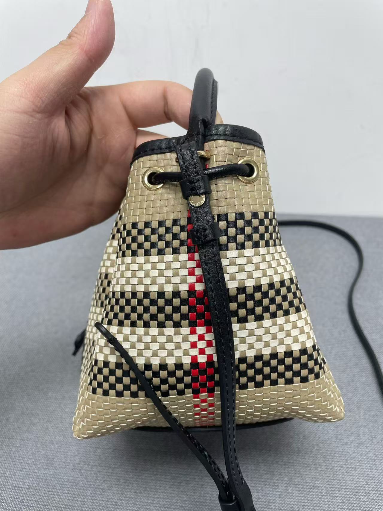 Burberry - Other - Woven synthetic with leather trim - Multicolour with Black and Red accents - (mini)