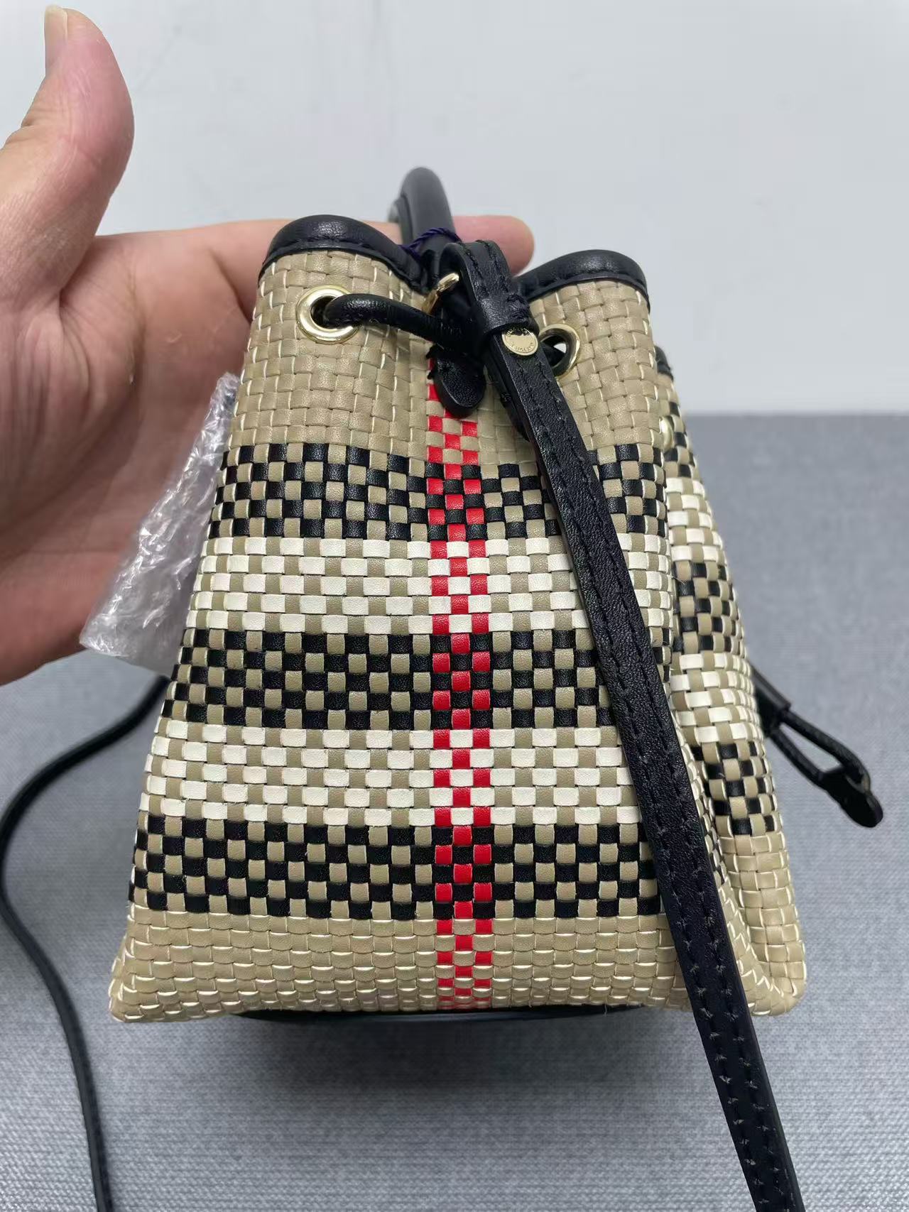 Burberry - Other - Woven synthetic with leather trim - Multicolour with Black and Red accents - (mini)