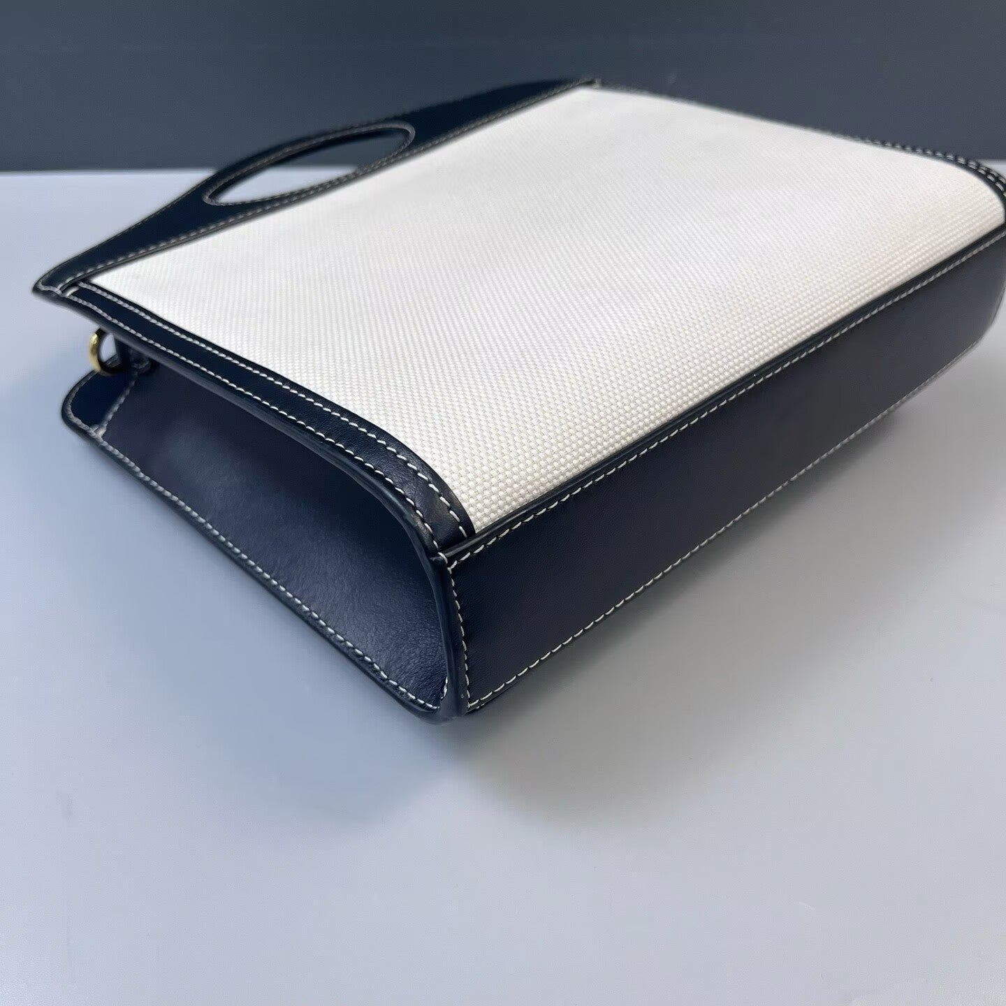 Burberry - Pocket Bag - Canvas and leather - Beige with Black trim and Gold-tone Hardware - (Small)