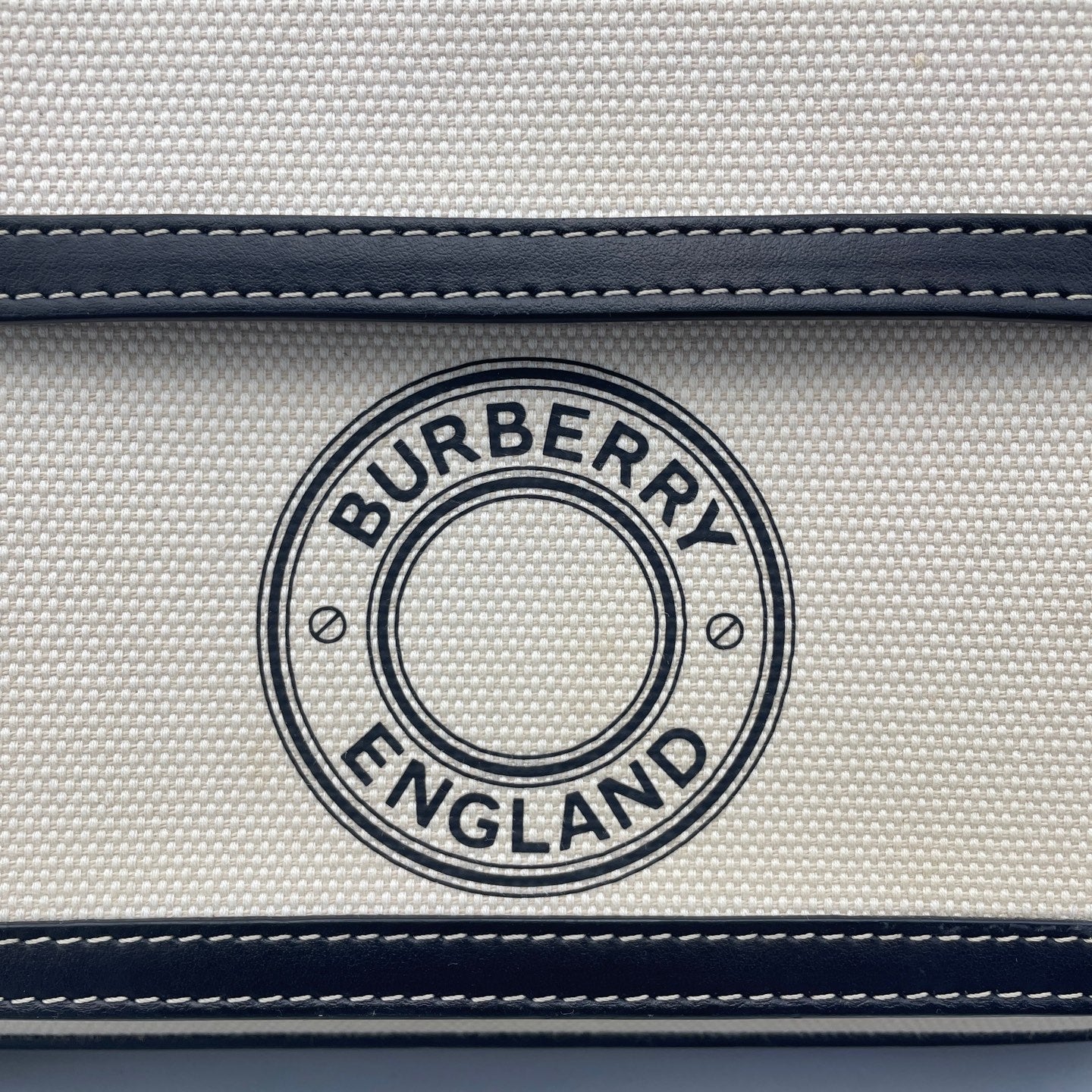 Burberry - Pocket Bag - Canvas and Leather - Black and Beige - (Medium)