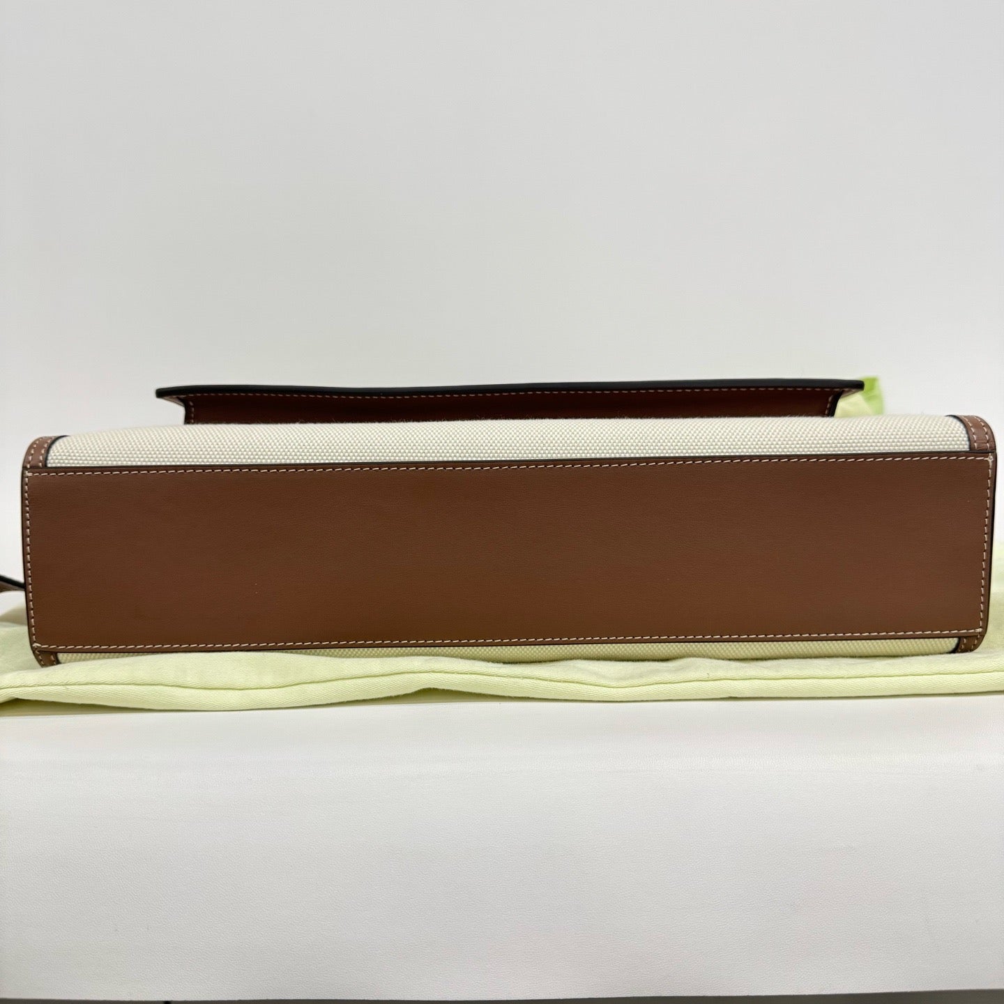 Burberry - Pocket Bag - Canvas with leather trim - Beige with Brown trim - (Large)