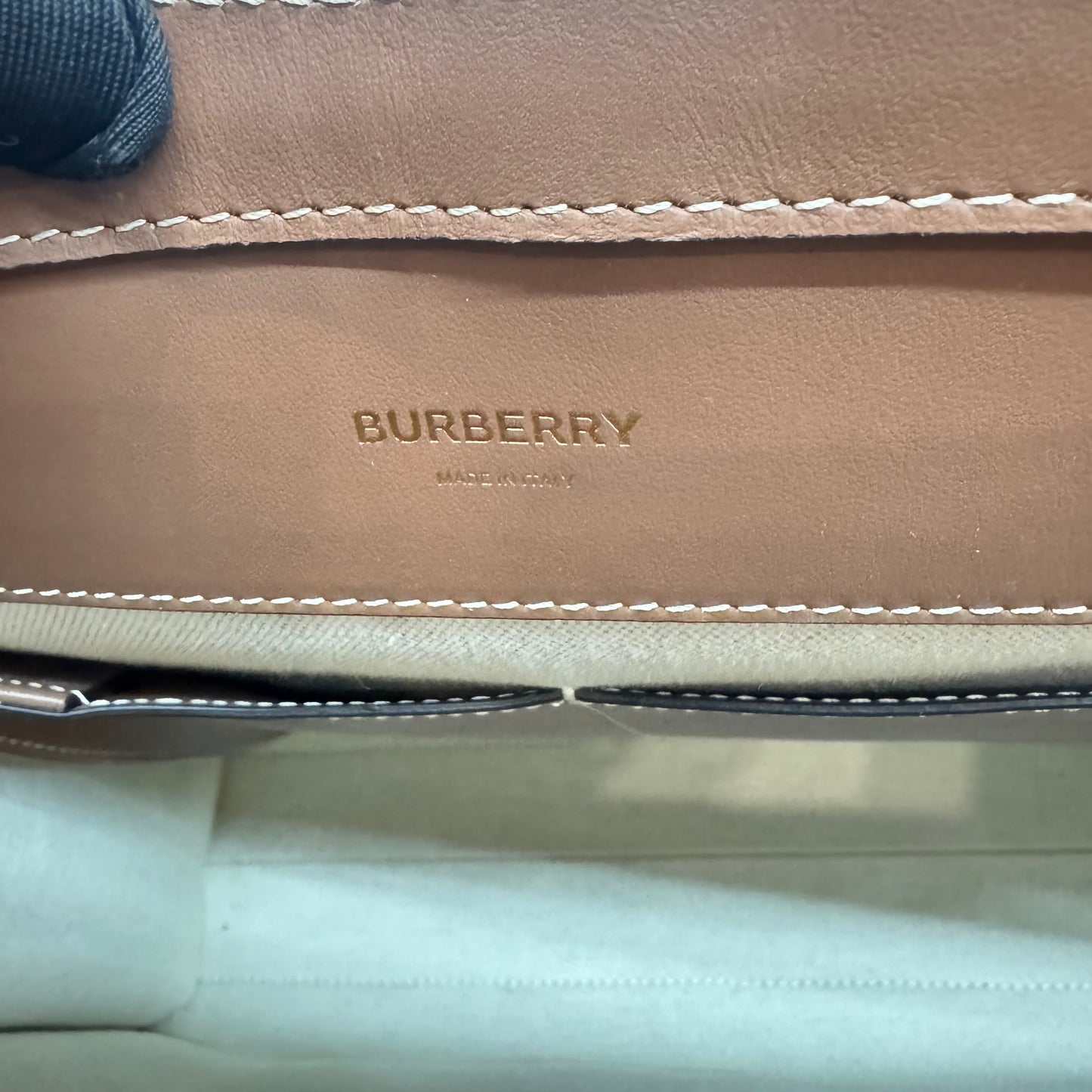 Burberry - Pocket Bag - Canvas with leather trim - Beige with Brown trim - (Large)