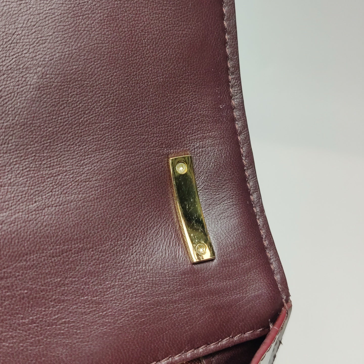 Burberry - Quilted TB Bag - Lambskin leather - Burgundy - (Small)
