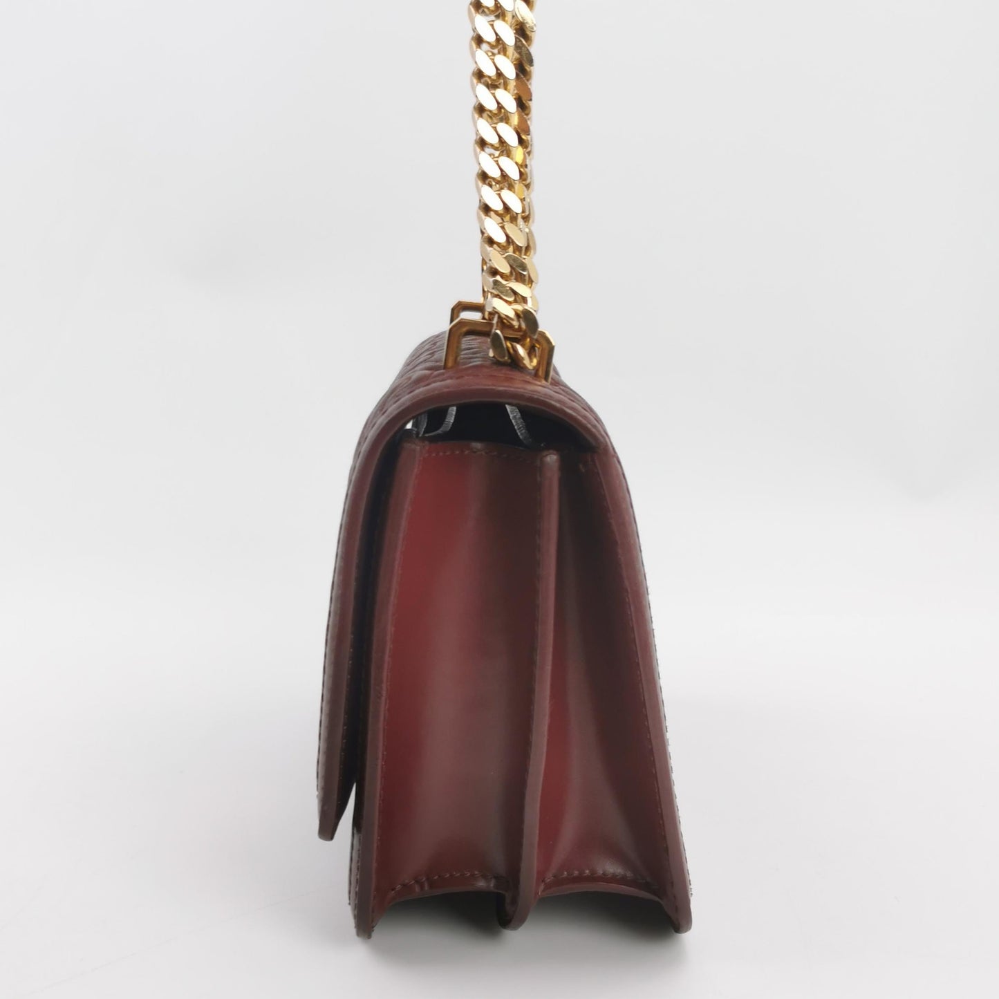 Burberry - Quilted TB Bag - Lambskin leather - Burgundy - (Small)