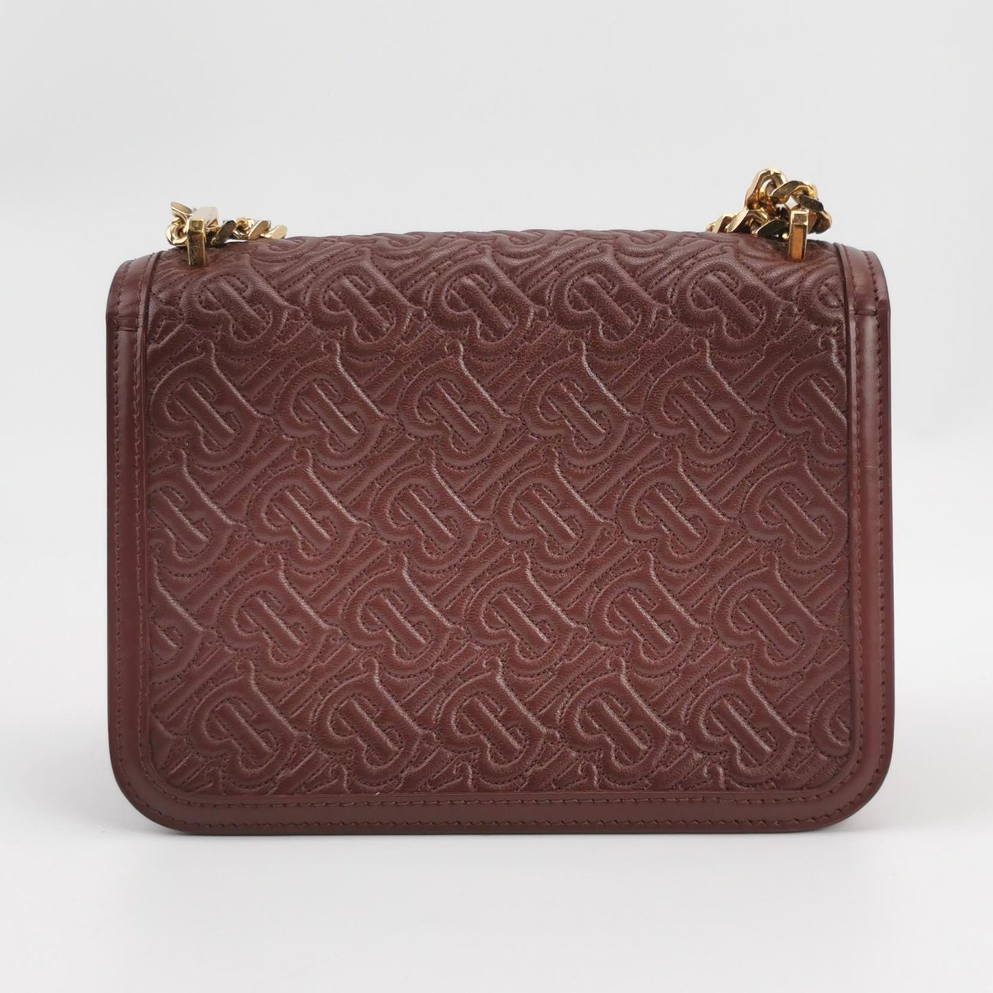 Burberry - Quilted TB Bag - Lambskin leather - Burgundy - (Small)