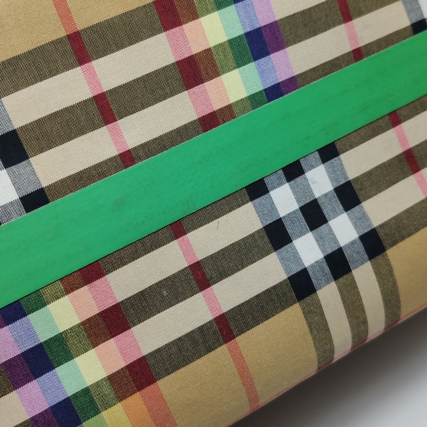 Burberry - Rainbow Vintage Check Tote - Cotton canvas with leather trim and synthetic details - Beige - (Medium)