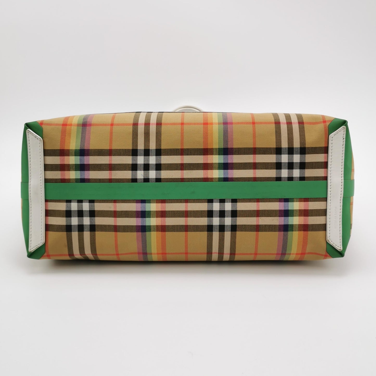 Burberry - Rainbow Vintage Check Tote - Cotton canvas with leather trim and synthetic details - Beige - (Medium)