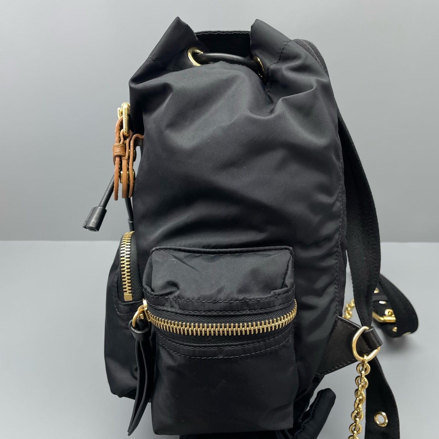 Burberry - Rucksack - Nylon with leather trim - Black - (small)
