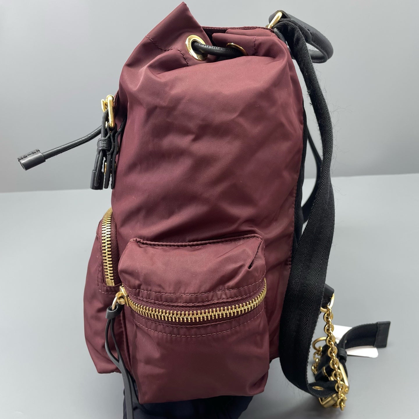 Burberry - Rucksack - Nylon with leather trim - Burgundy - (medium)