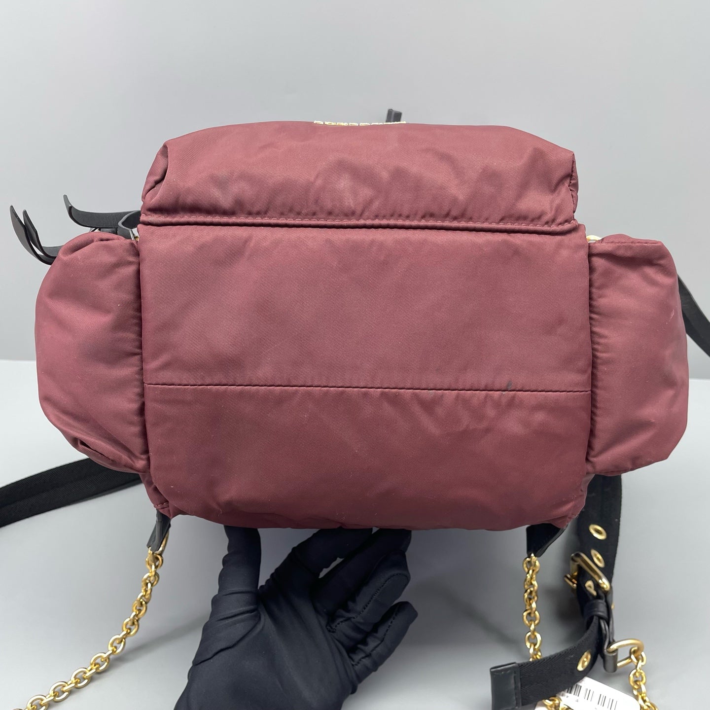 Burberry - Rucksack - Nylon with leather trim - Burgundy - (medium)