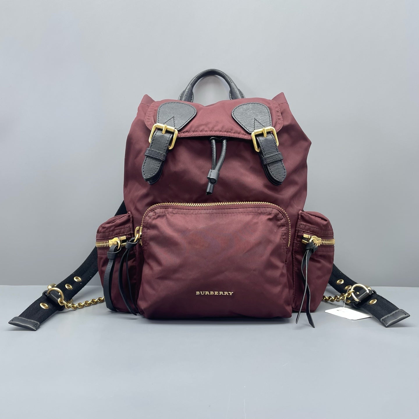 Burberry - Rucksack - Nylon with leather trim - Burgundy - (medium)