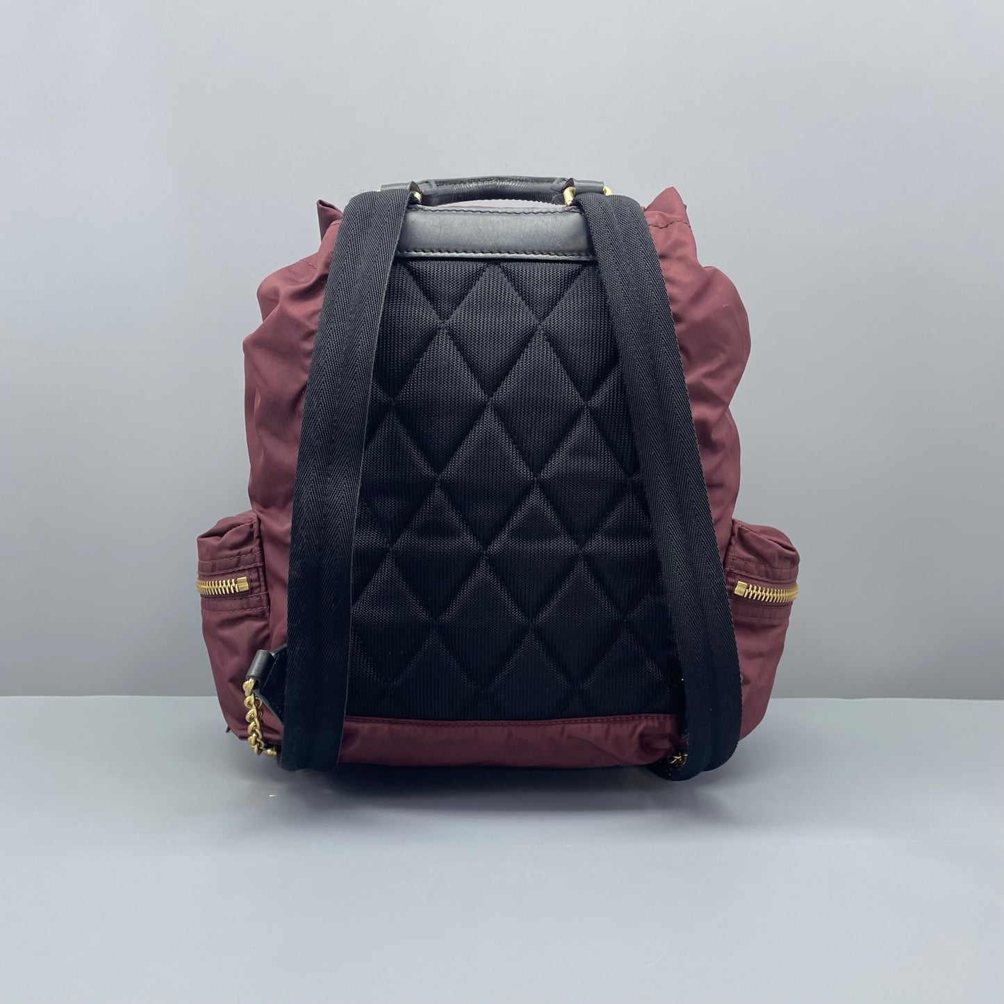 Burberry - Rucksack - Nylon with leather trim - Burgundy - (medium)