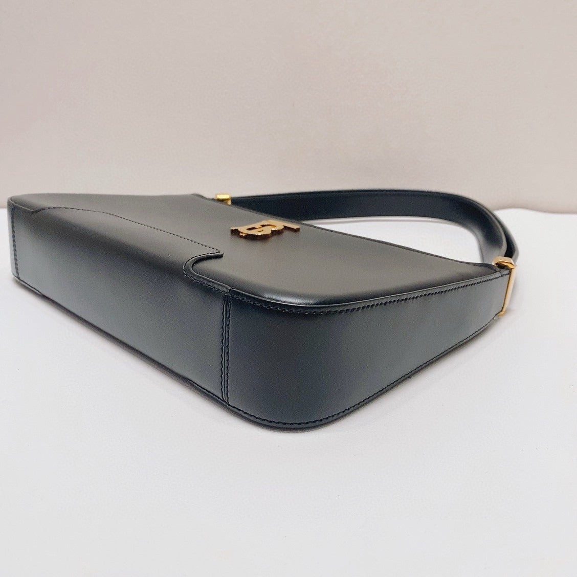 Burberry - TB Shoulder Bag - Leather - Black