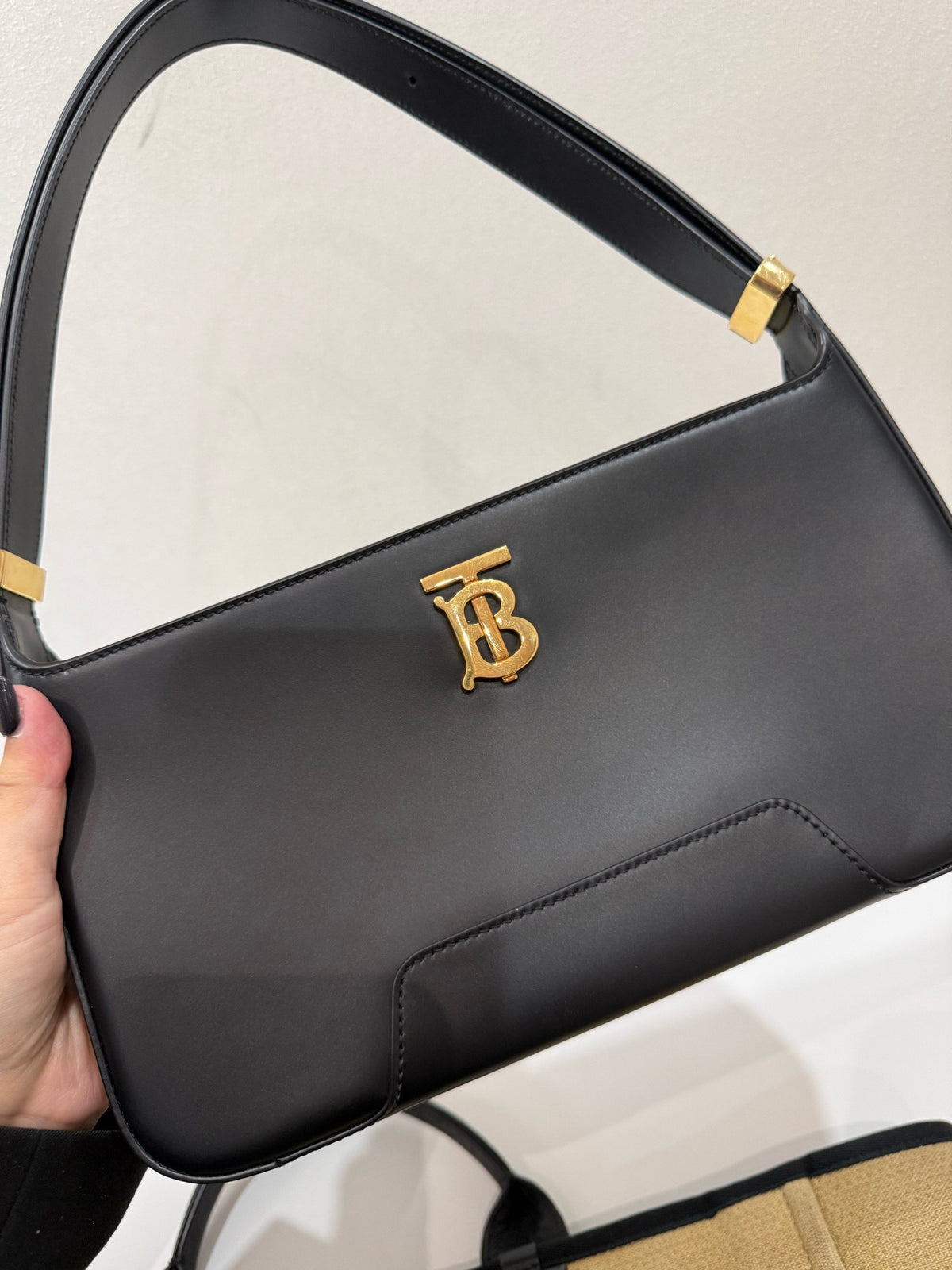 Burberry - TB Shoulder Bag - Leather - Black