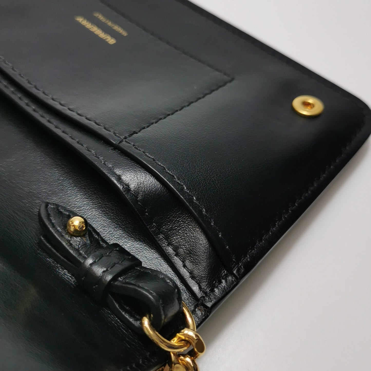 Burberry - TB Wallet on Chain - Grained calf leather - Black - (mini)