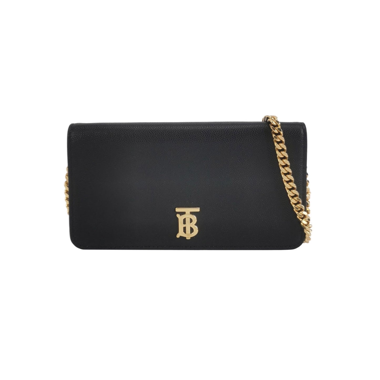 Burberry - TB Wallet on Chain - Grained calf leather - Black - (mini)