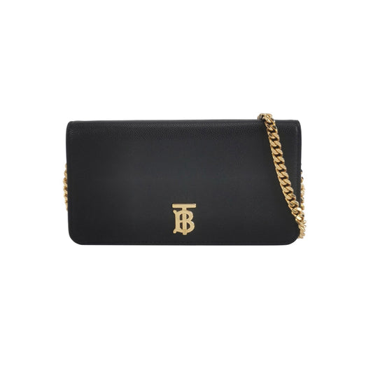 Burberry - TB Wallet on Chain - Grained calf leather - Black - (mini)