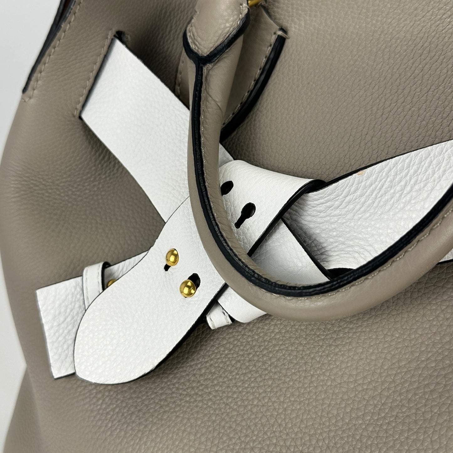 Burberry - The Belt - Grained leather - Beige with White Accents - (medium)