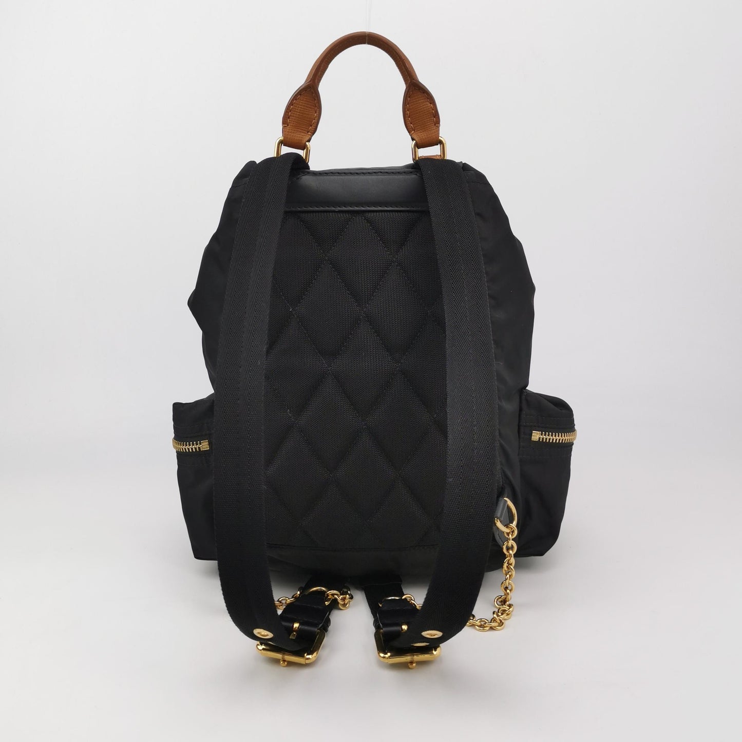Burberry - The Rucksack - Nylon and Cowhide Leather - Black with Tan Accents - (Medium)