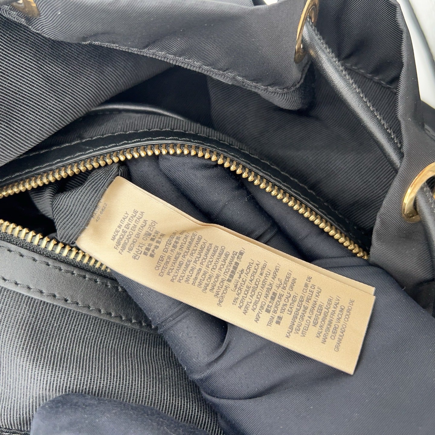 Burberry - The Rucksack - Nylon and Cowhide Leather - Black with Tan Accents - (Medium)