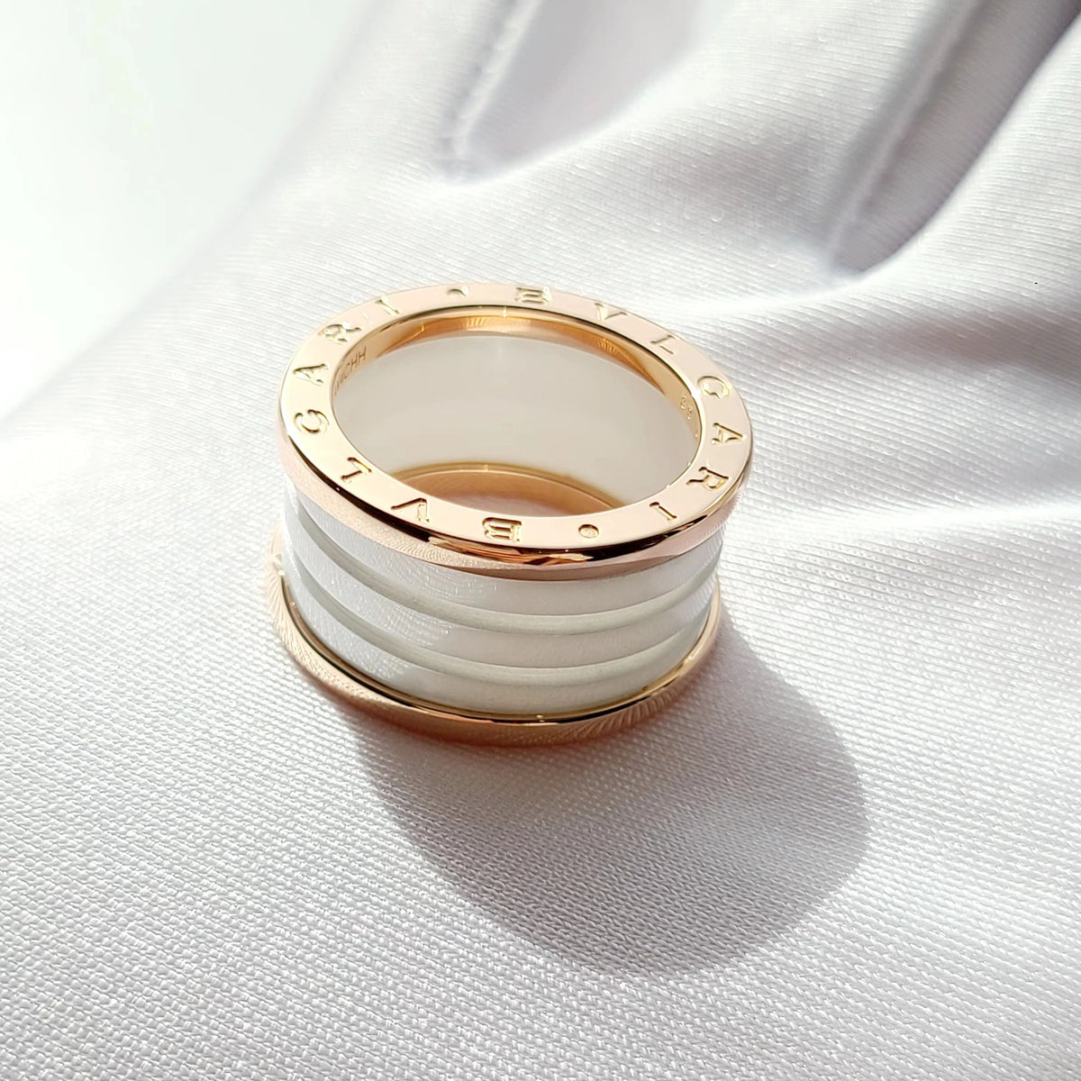 Bvlgari - B.zero1 - 18K rose gold and white ceramic - Multicolour - (54)