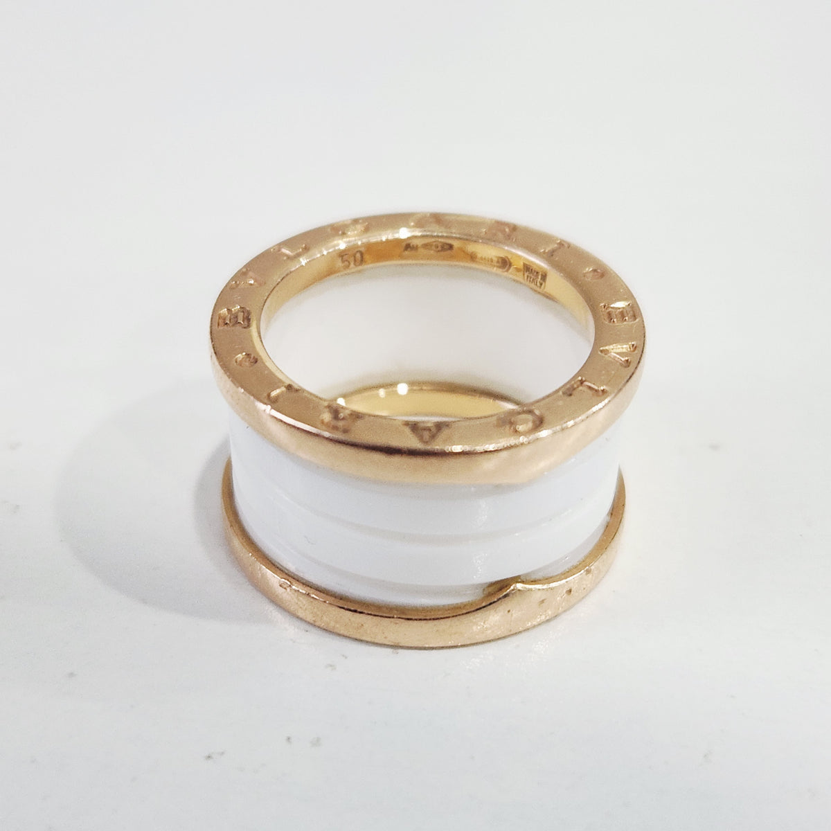 Bvlgari - B.zero1 - 18K rose gold with white ceramic - Multicolour - (50)