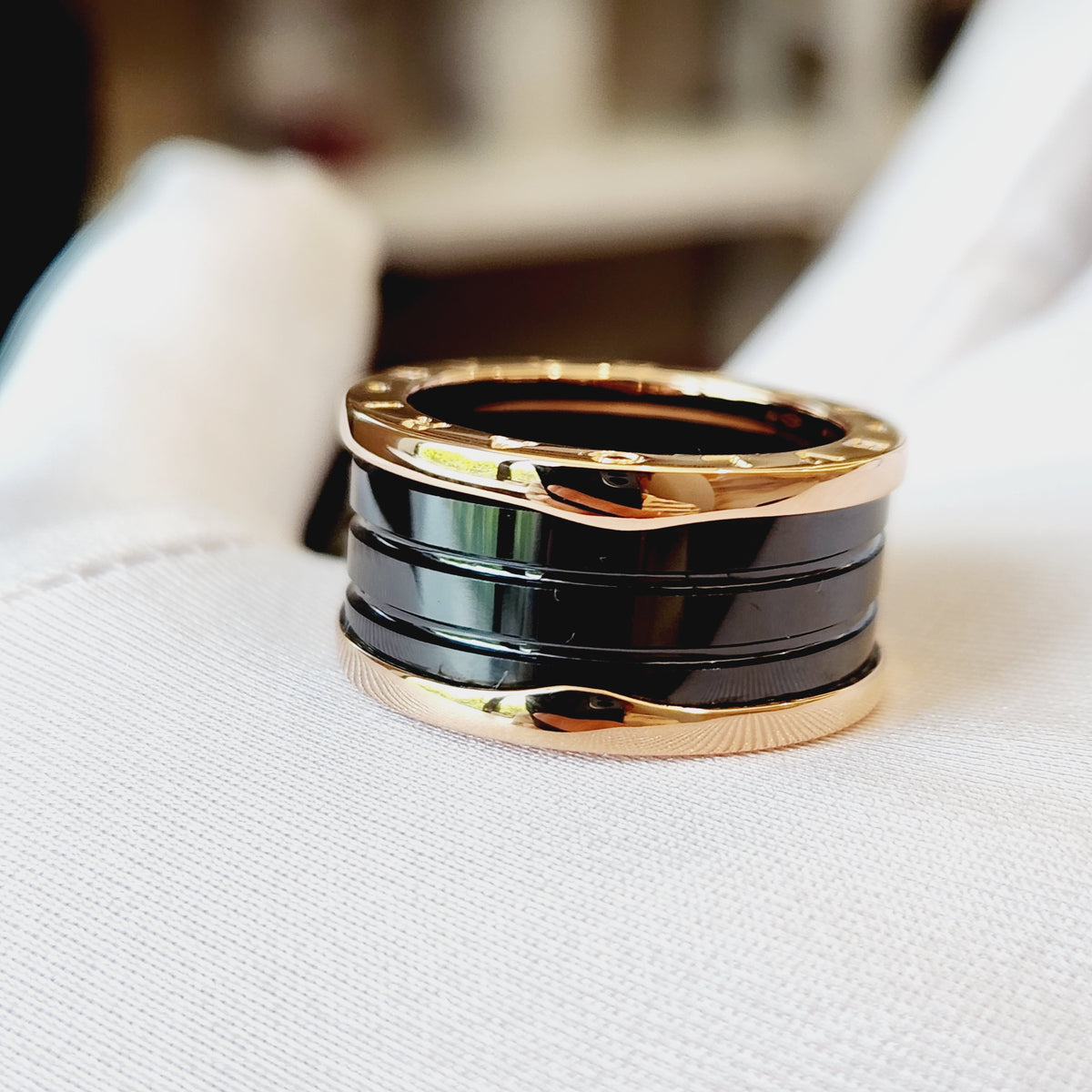 Bvlgari - B.zero1 4-Band - 18K rose gold with black ceramic - Multicolour - (62)