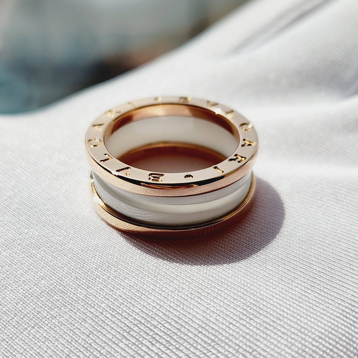 Bvlgari - B.zero1 56 - 18K rose gold with white ceramic - Multicolour - (56)