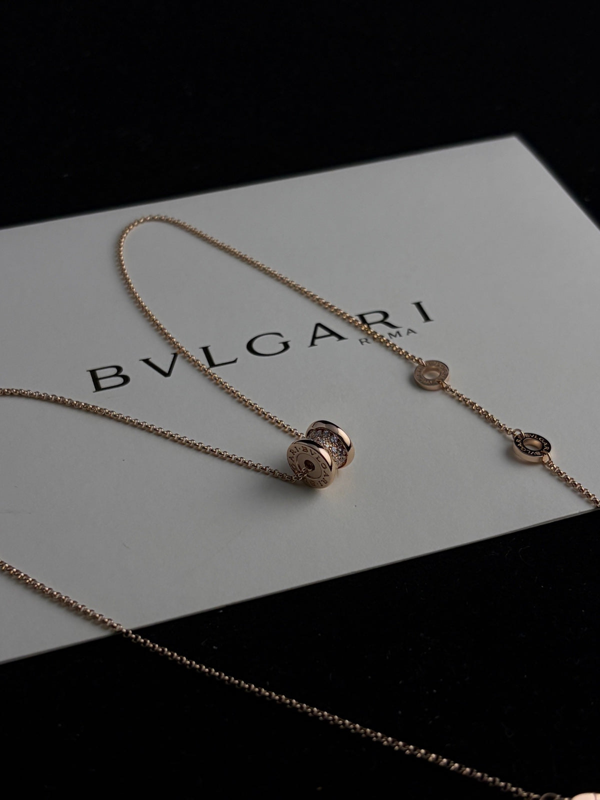 Bvlgari - B.zero1 Necklace - 18 kt rose gold with pave diamonds - Gold - (44.5 cm)