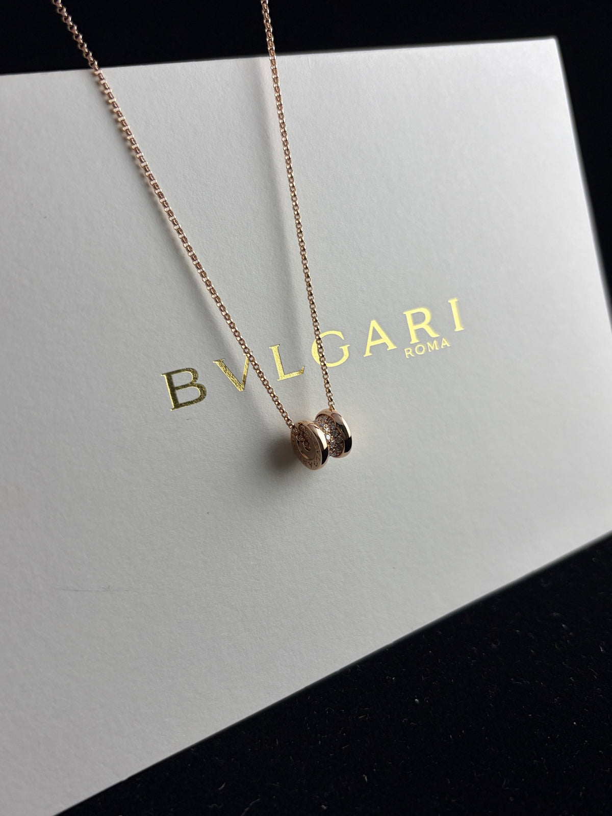 Bvlgari - B.zero1 Necklace - 18 kt rose gold with pave diamonds - Gold - (44.5 cm)