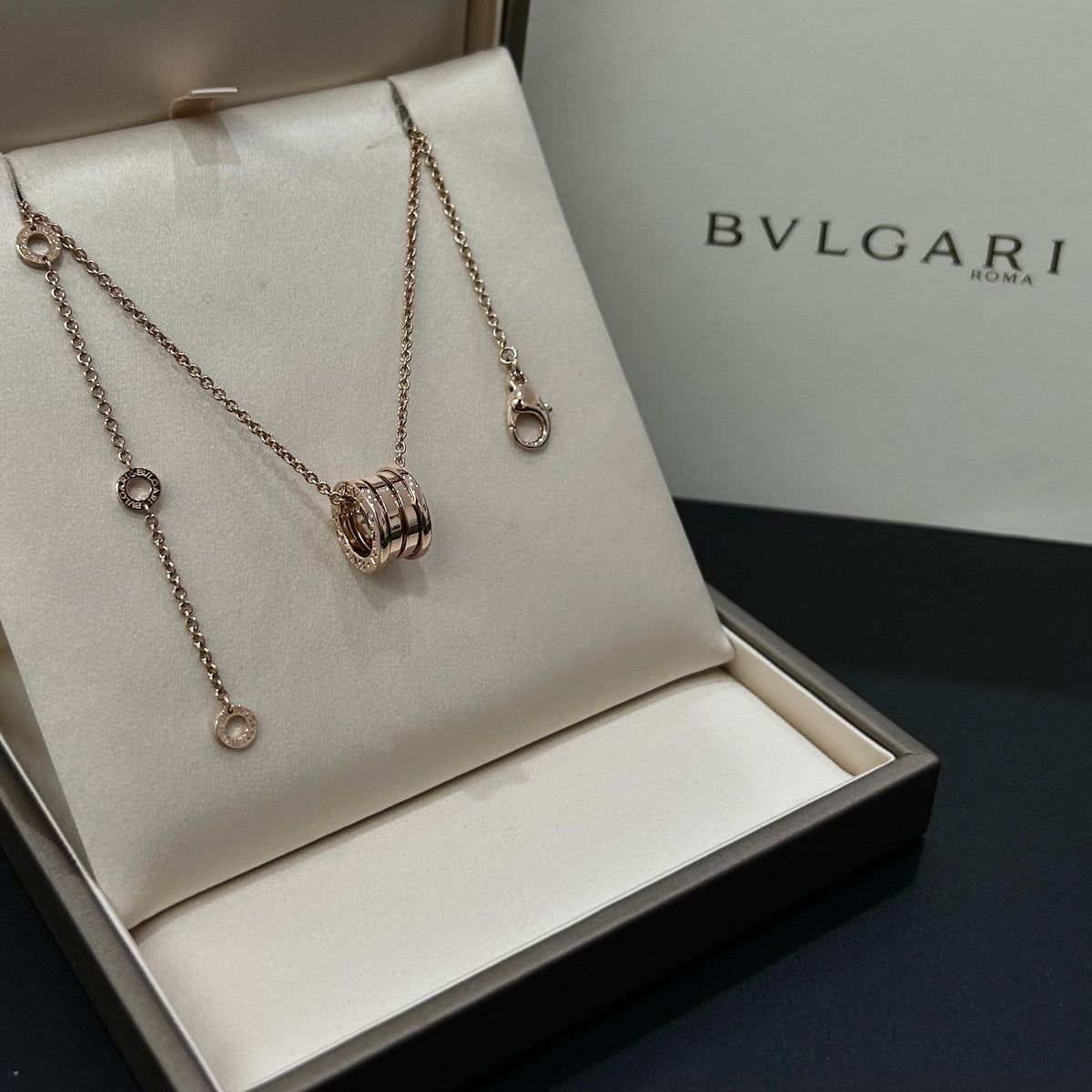 Bvlgari - B.zero1 Three-Band Necklace - 18 kt rose gold - Pink