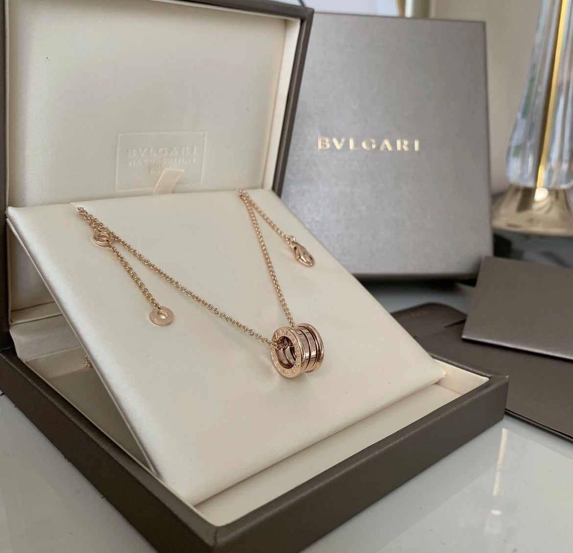 Bvlgari - B.zero1 Three-Band Necklace - 18 kt rose gold - Pink