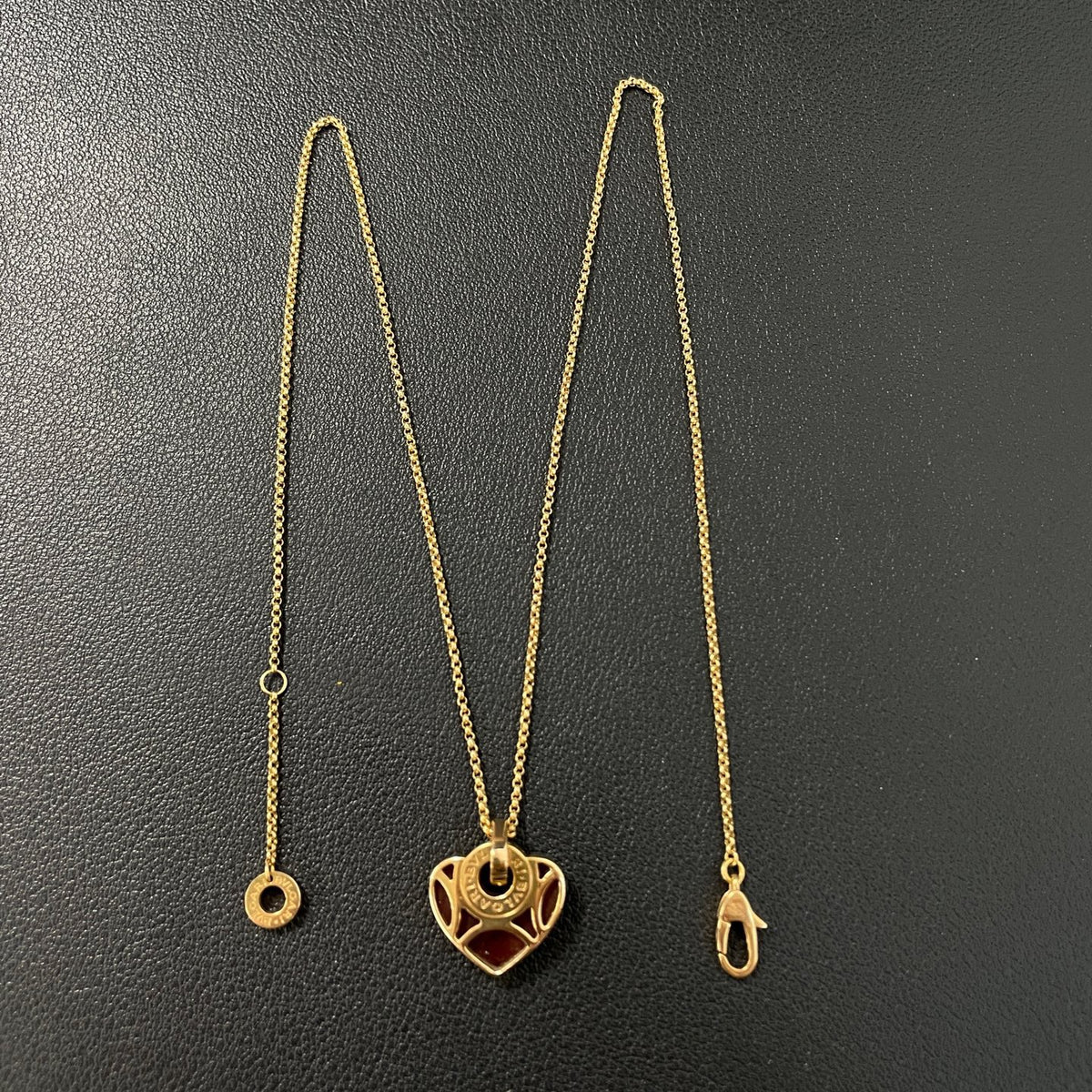 Bvlgari - BVLGARI BVLGARI Heart Pendant Necklace - 18k rose gold and carnelian - Red - (44 cm)