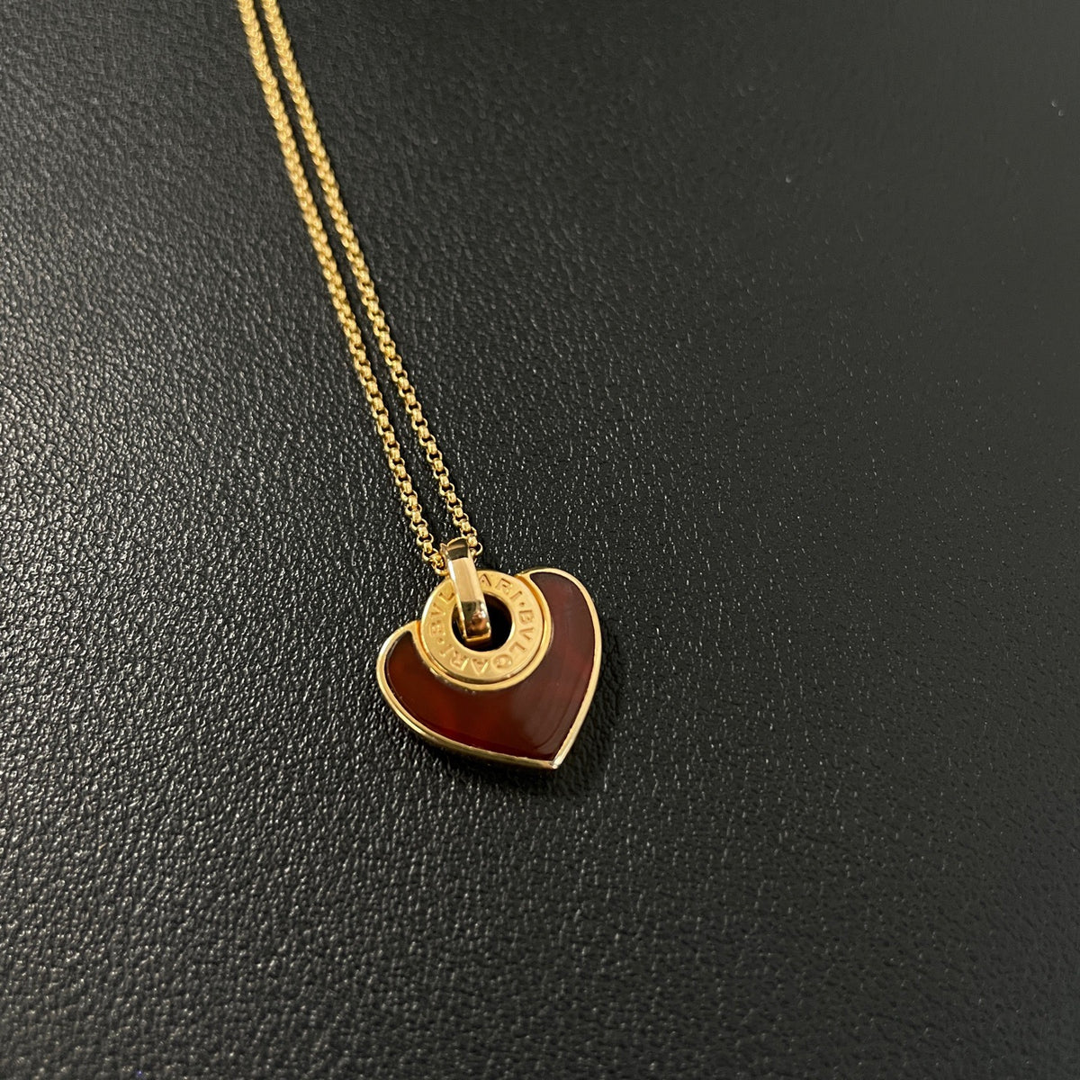 Bvlgari - BVLGARI BVLGARI Heart Pendant Necklace - 18k rose gold and carnelian - Red - (44 cm)
