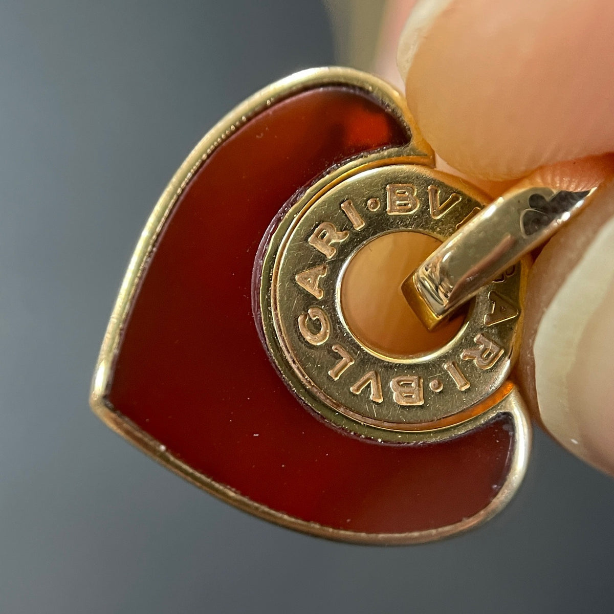 Bvlgari - BVLGARI BVLGARI Heart Pendant Necklace - 18k rose gold and carnelian - Red - (44 cm)