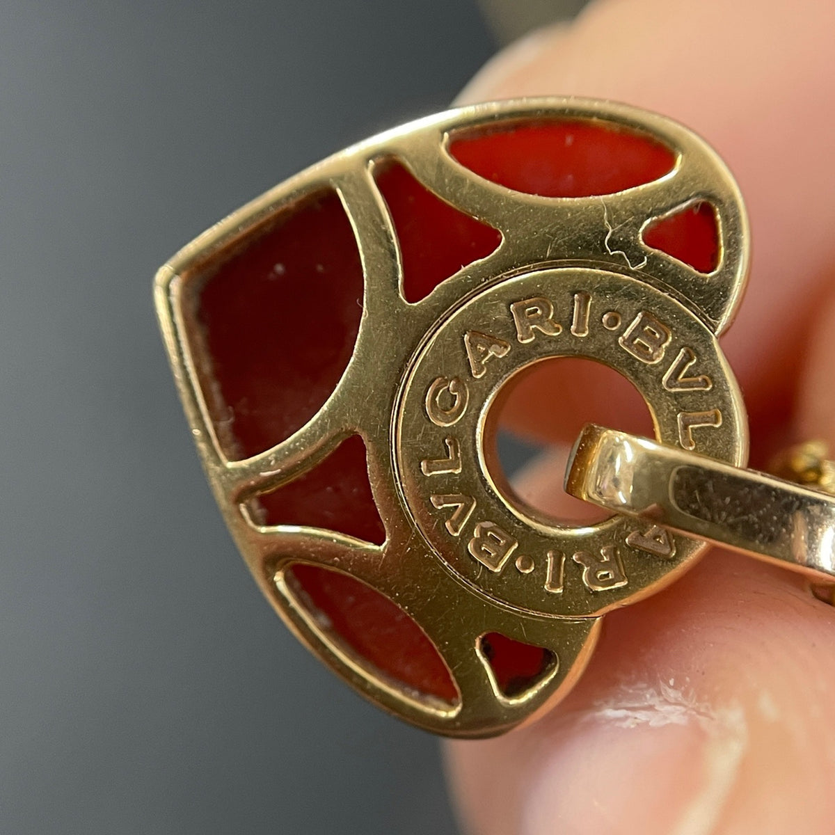 Bvlgari - BVLGARI BVLGARI Heart Pendant Necklace - 18k rose gold and carnelian - Red - (44 cm)