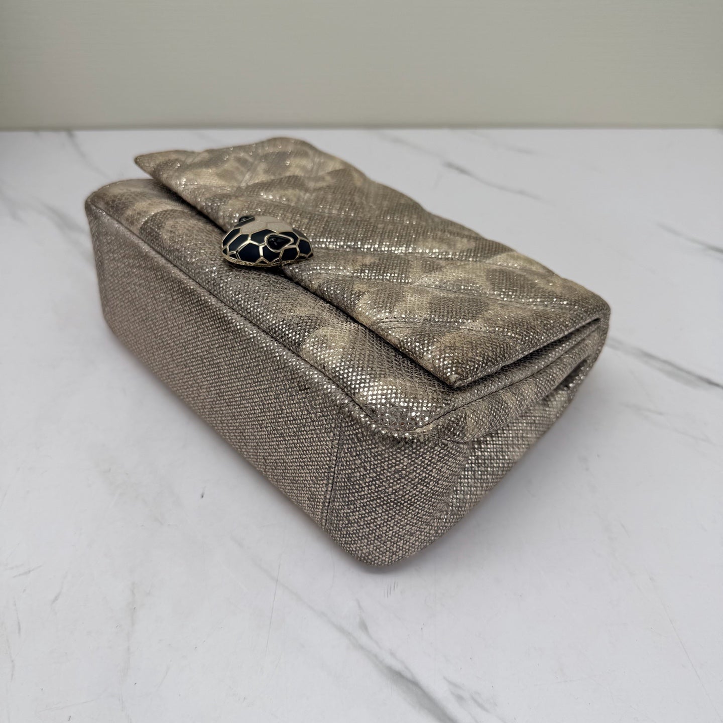 Bvlgari - Serpenti Cabochon - Exotic leathers - Water snake - Gold - (small)