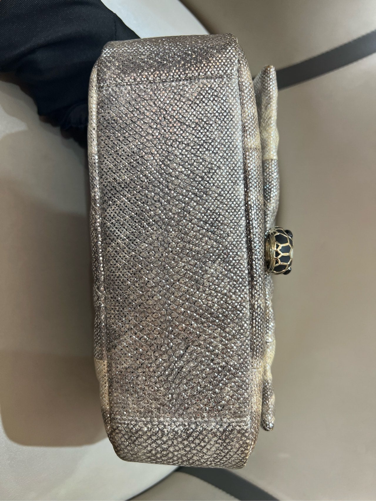 Bvlgari - Serpenti Cabochon - Exotic leathers - Water snake - Silver - (small)
