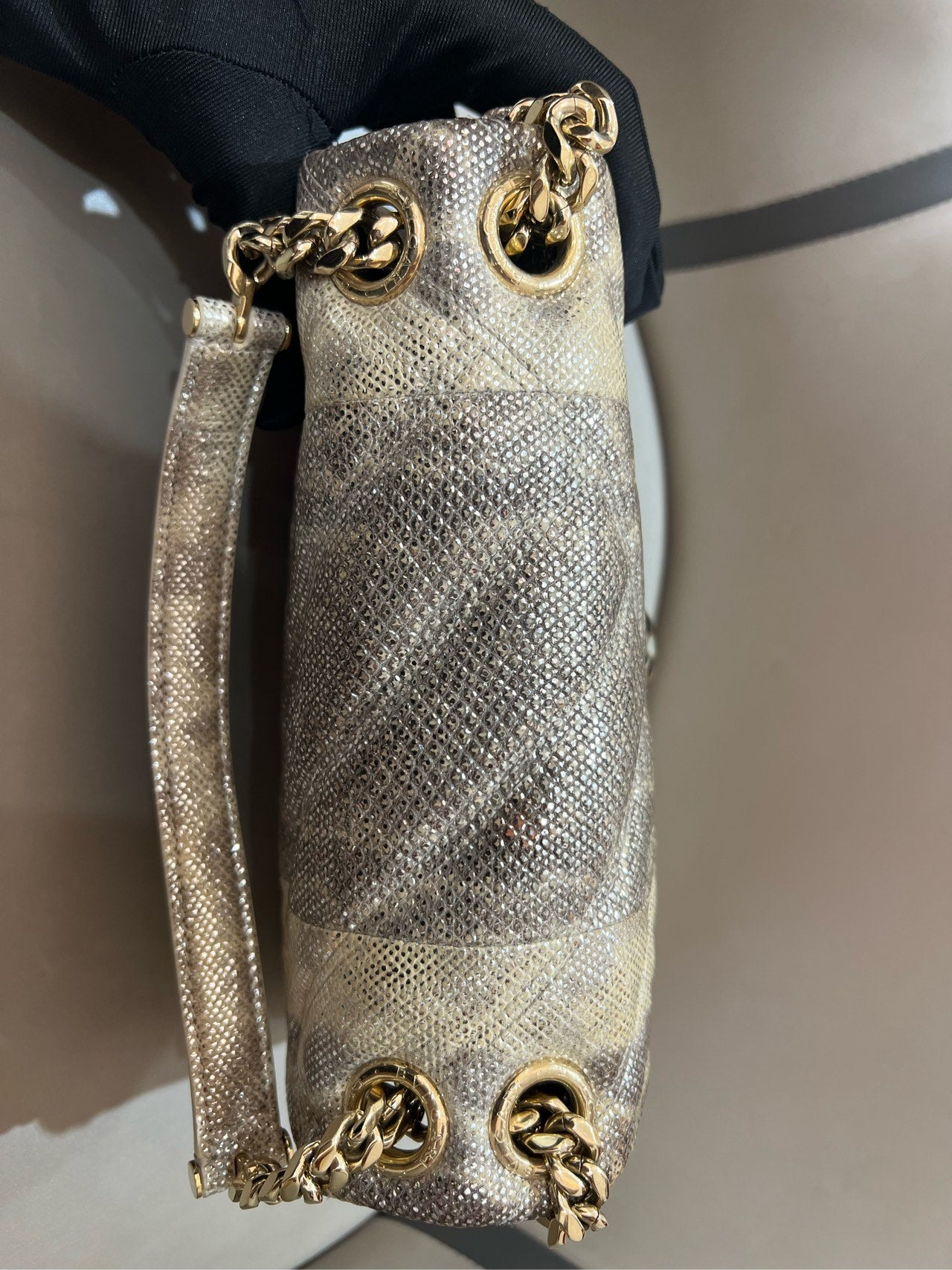 Bvlgari - Serpenti Cabochon - Exotic leathers - Water snake - Silver - (small)