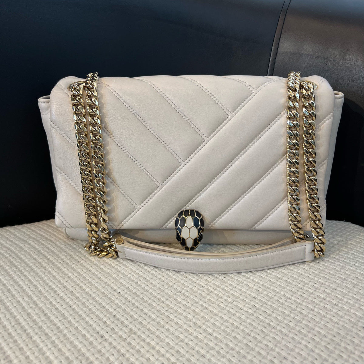 Bvlgari - Serpenti Cabochon - Leather - White - (small)