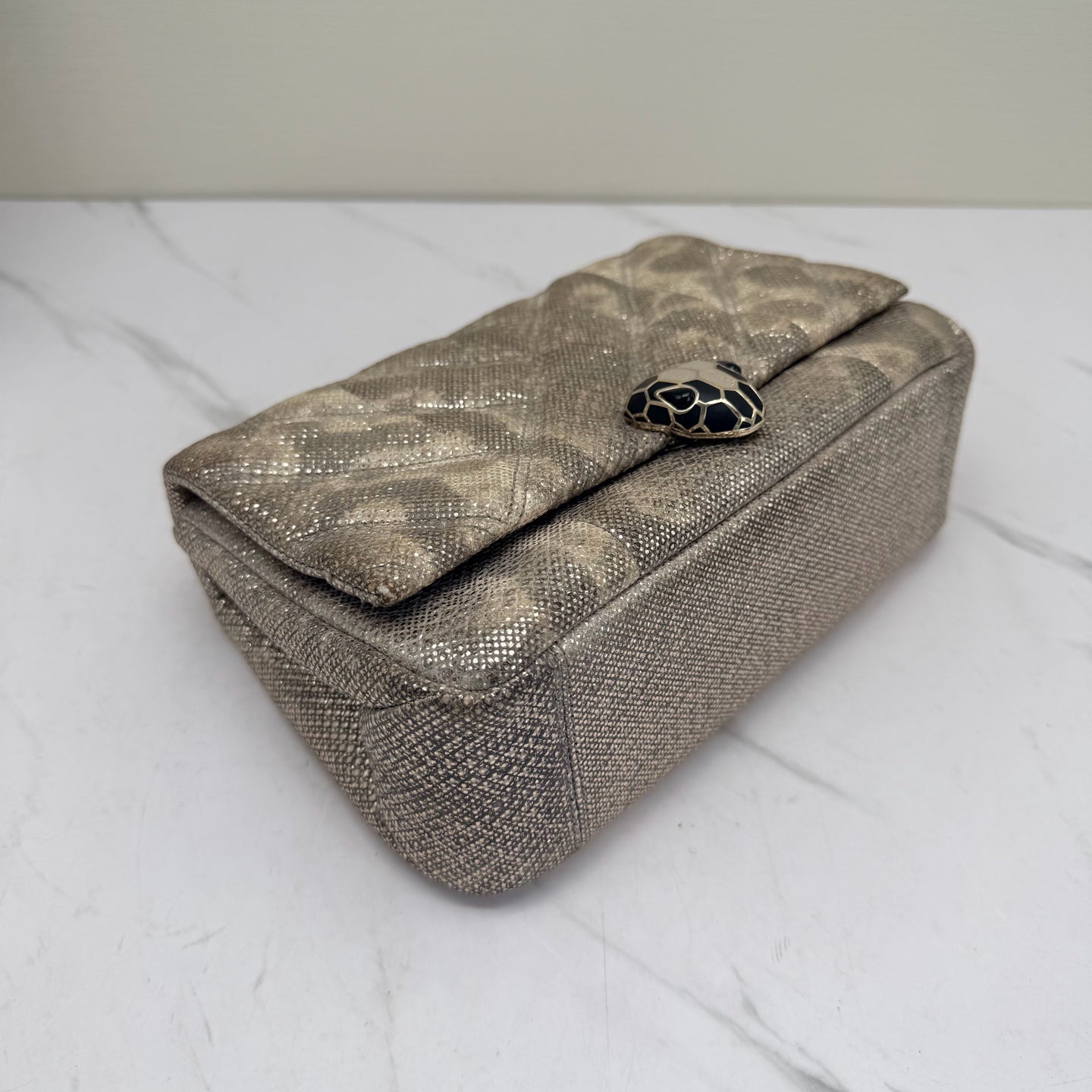 Bvlgari - Serpenti Cabochon - Water snake leather - Gold - (small)