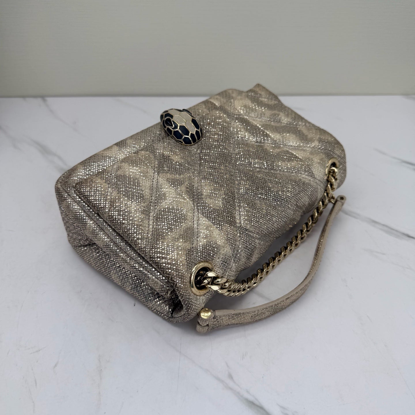 Bvlgari - Serpenti Cabochon - Water snake leather - Gold - (small)