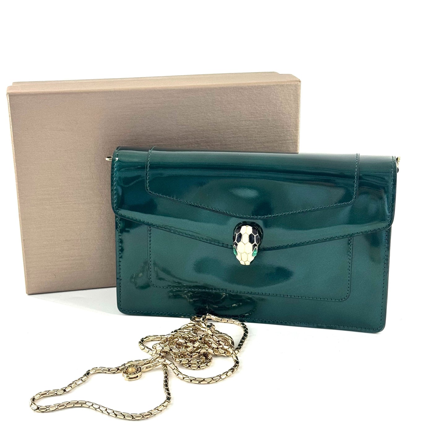 Bvlgari Serpenti Chain Bag Patent leather Green - view 1
