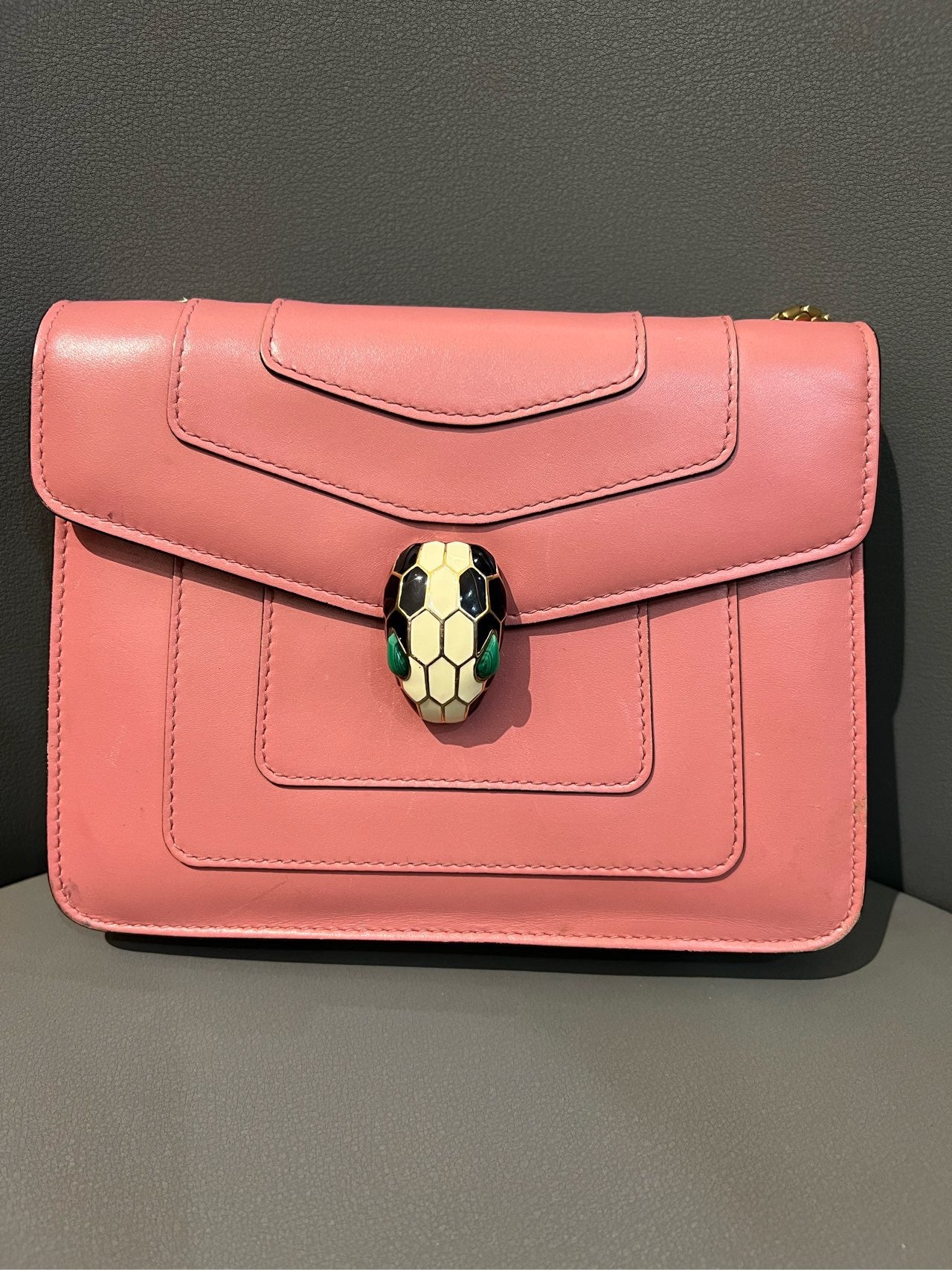 Bvlgari - Serpenti Chain Bag - Leather - Pink - (small)