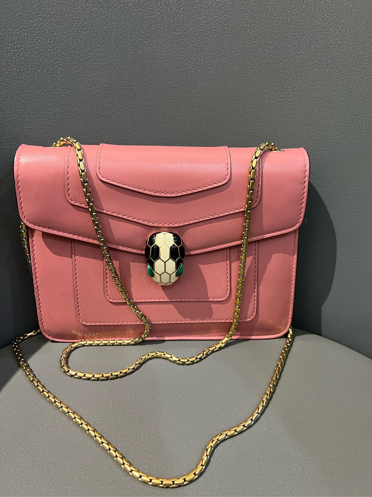 Bvlgari - Serpenti Chain Bag - Leather - Pink - (small)