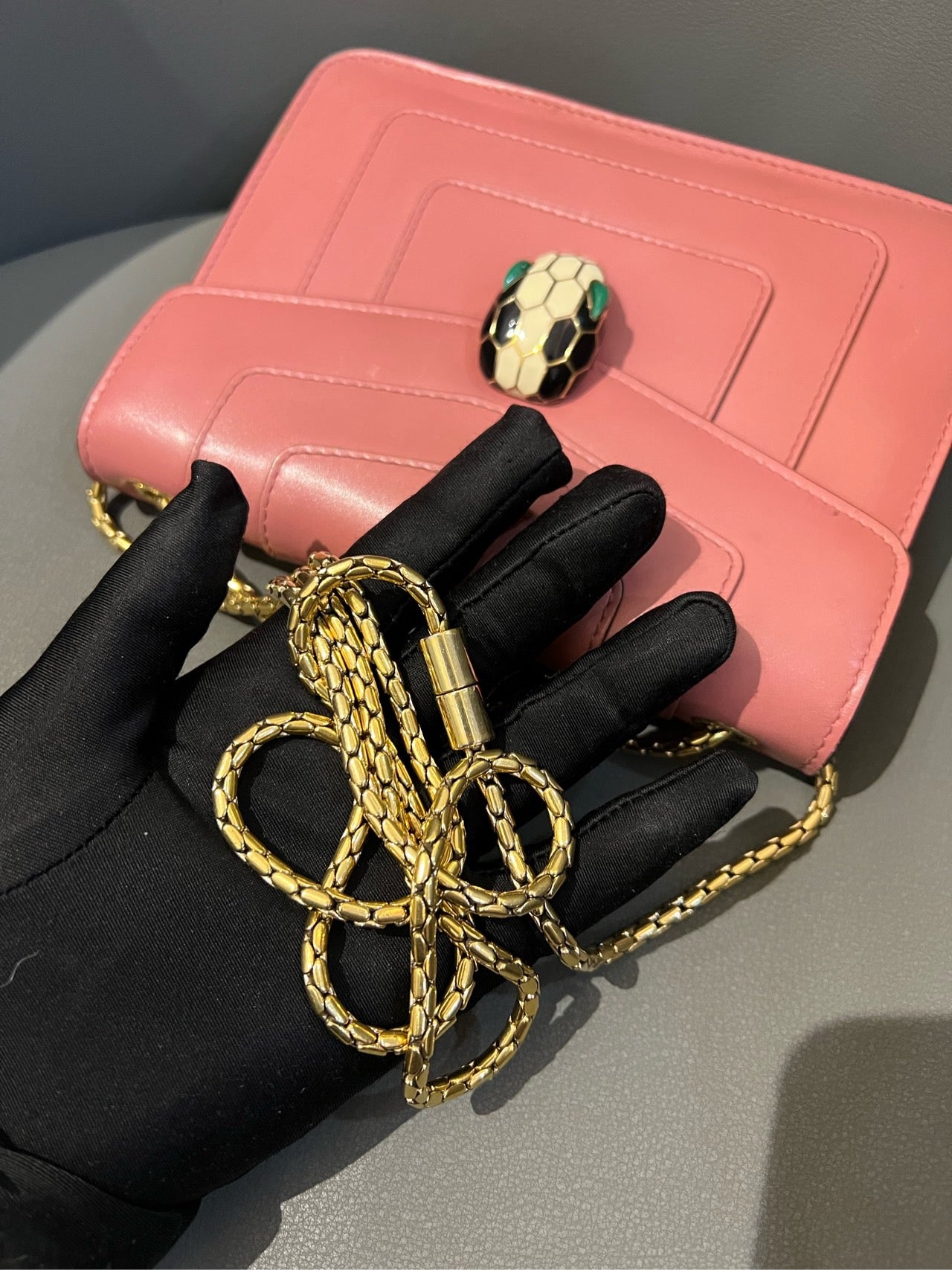 Bvlgari - Serpenti Chain Bag - Leather - Pink - (small)