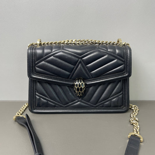 BVLGARI Serpenti Diamond Blast Leather Black - view 1