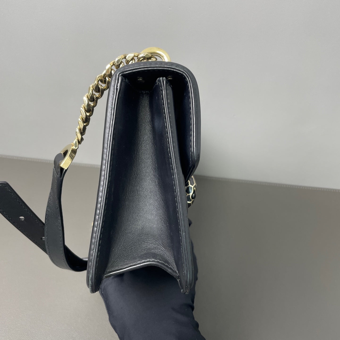 BVLGARI Serpenti Diamond Blast Leather Black - view 5
